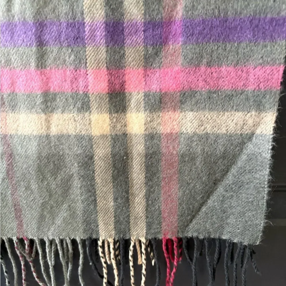 100% Cashmere Scarf Scotland Plaid EUC